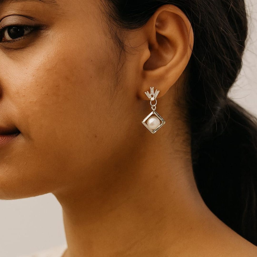 Diamond Shine Drop Earrings