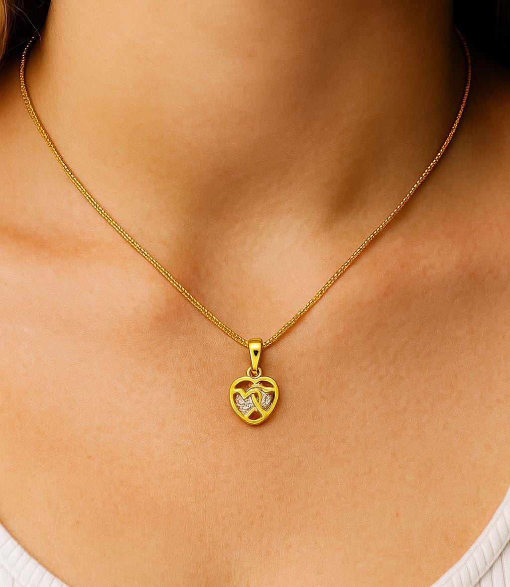 Gold Heart Pendant Necklace
